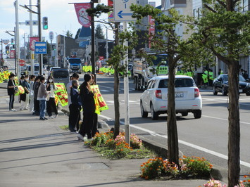 一斉旗の波運動